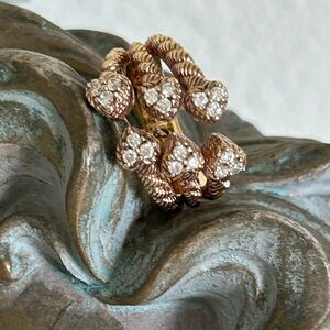 Judith RIPKA Rose Gold Open Heart Cluster Ring